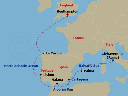itinerary for 3 Queens: European Elegance