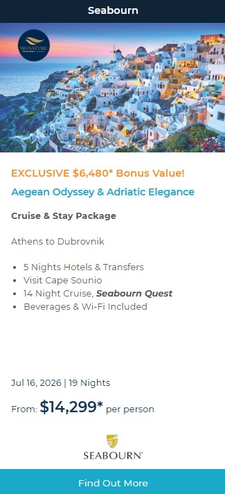 Aegean Odyssey & Adriatic Elegance