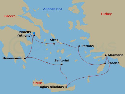 itinerary for Greek Summer Isles