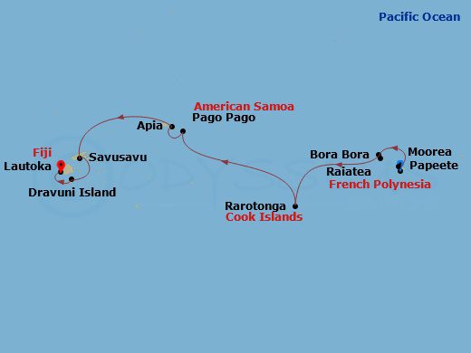 itinerary for Polynesian Dreams