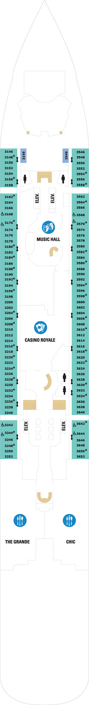 Deck 3 plan for Anthem Of The Seas