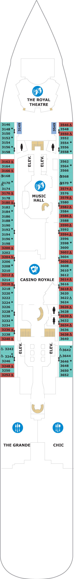 Deck 3 plan for Quantum Of The Seas