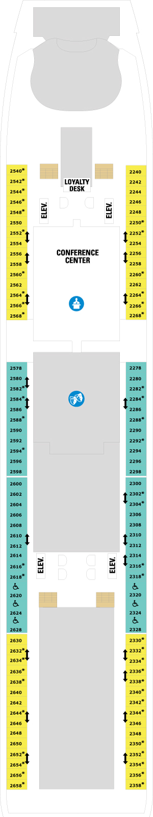 Deck 2 plan for Voyager Of The Seas