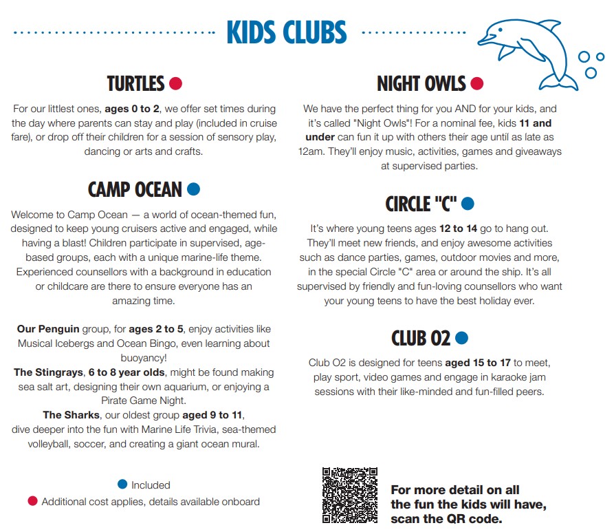 Carnival Cruises Kids Club Details
